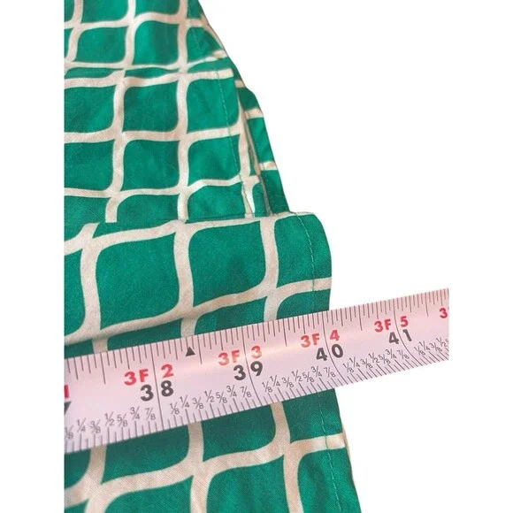 Boden Green White Geometric Lara Wrap Tea Picnic Short Sleeve Dress 8L - Picture 11 of 16